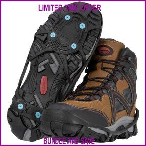 Small-Medium Ice Cleats with 6 Tungsten Spikes for Snow Traction